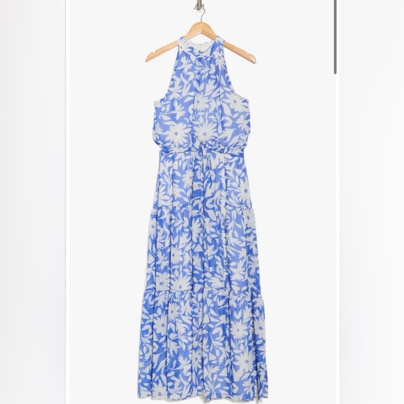 NWT Donna Ricco Floral Sleeveless Tiered Chiffon Maxi Dress - Picture 3 of 10